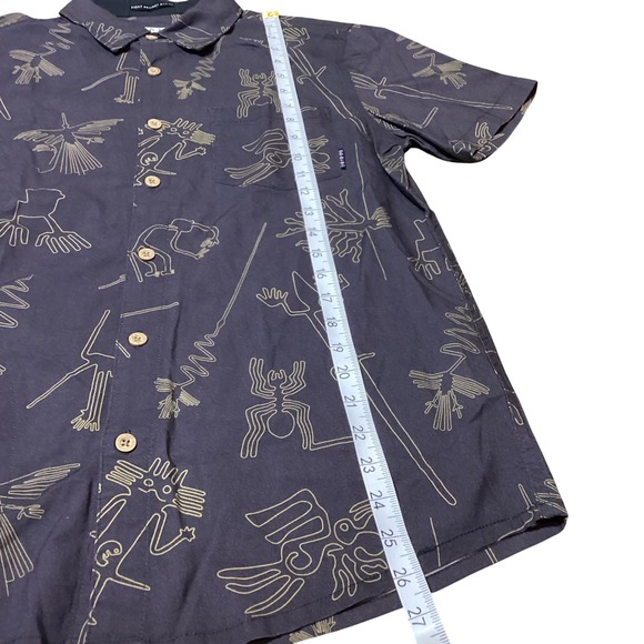 Baja Llama Mens Peru Incan Treasures Shirt Nazca Lines Dark Chocolate Size S - Picture 11 of 12